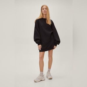 NEVER WORN Black Petite Seam Detail Sweat Dress